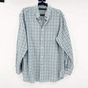 Daniel Crenieax Men's Blue Plaid Long Sleeve Button Down Dress Shirt Size L